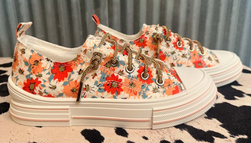 FLIRTY FLORAL SLIP ON SNEAKERS