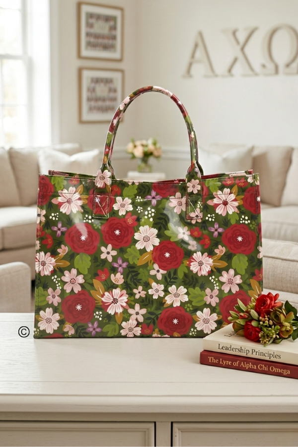 SC - ETA 8/28 - Alpha Chi Omega Floral Tote Bag
