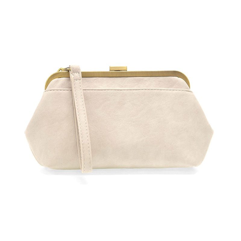 Joy Susan Vivie Frame Lock Convertible Crossbody/Wristlet in Eggshell