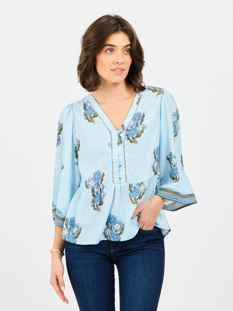 Monroe Top | Fable Floral Blue