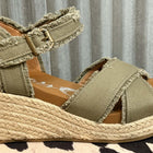 EASY BREEZY KHAKI WEDGE SANDALS