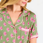 Charlotte Pajama Pants Set | Petal Sketch Olive