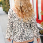 Go All Out Cream Animal Print Paisley Print V Neck Top
