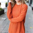Pumpkin Spice Mock Neck Chest Pocket Knit Sweater