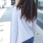 Feels Like Love Grey Lace Trim Rib Long Sleeve Top