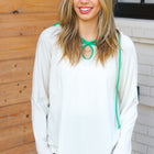 Feeling It Kelly Green Clover Cut Out Terry Hoodie
