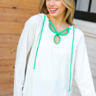 Feeling It Kelly Green Clover Cut Out Terry Hoodie