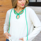 Feeling It Kelly Green Clover Cut Out Terry Hoodie