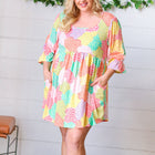 Multicolor Floral Patchwork Fit and Flare Dress