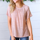Mauve Tie Back Crinkle Floral Top