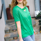 Saint Patrick Asymmetrical Sequin Banded V Neck Top