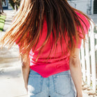 Be Bold Solid Fuchsia Shirred Puff Sleeve Sweater Top