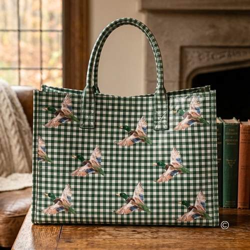 SC - ETA 9/30-10/14 Mallard Marshland Green Gingham Vinyl Tote©
