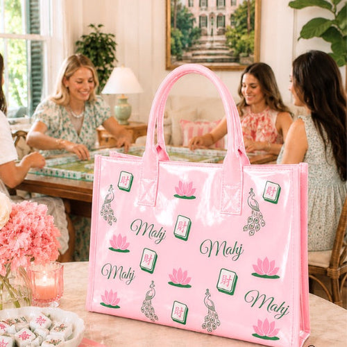 SC - ETA 9/30-10/14 Southern Shuffle Pink Vinyl Tote©