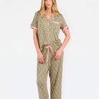 Charlotte Pajama Pants Set | Petal Sketch Olive