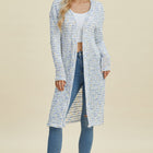 Double Take Full Size Open Front Longline Cardigan