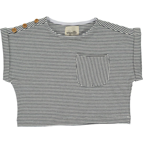 Crop Shirt in white/black stripe