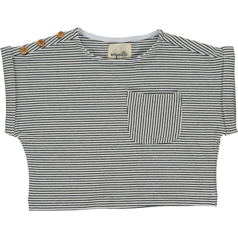 Crop Shirt in white/black stripe