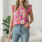 In a Tropical Daydream Pink Blouse