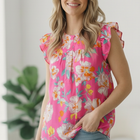 In a Tropical Daydream Pink Blouse