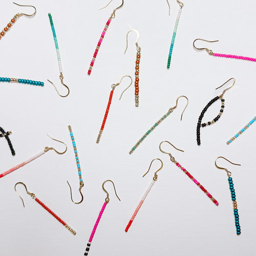 Beaded Bar Earrings