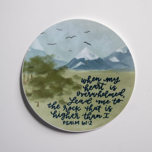 Psalm 61:2 | handlettered sticker
