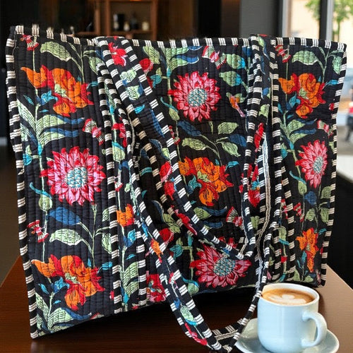 SC - ETA 6/29 - Lennox Black Floral Tote Bag