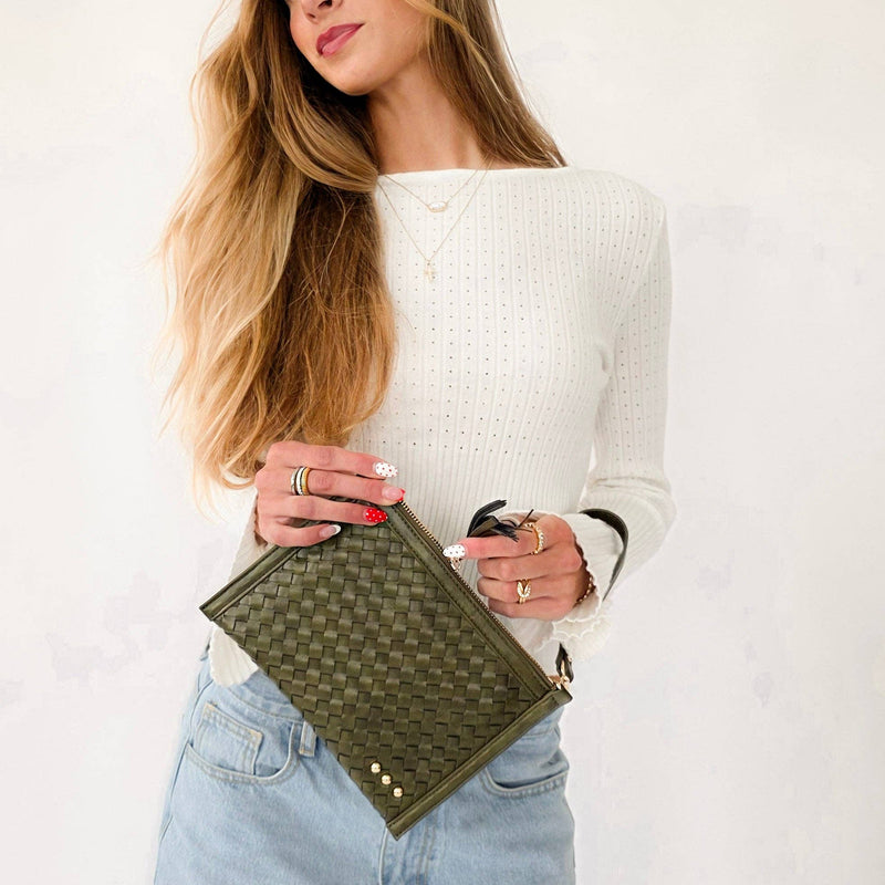 Veda Woven Crossbody and Clutch Bag