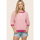 CONTRAST BANDED STRIPE SWEATSHIRT