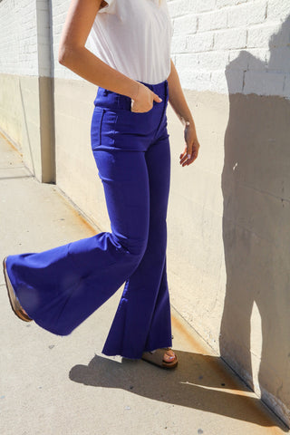 All You Need Sapphire High Waist Flare Leg Denim Jeans