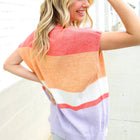 Lock Eyes Coral Notched Neck Drop Shoulder Sweater Top