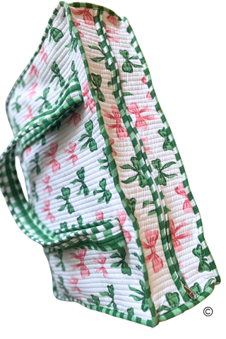 SC - Southern Belle Pink and Green Bow Tote bag