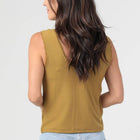 RIB KNIT CINCH BUST LACE TRIM TANK TOP
