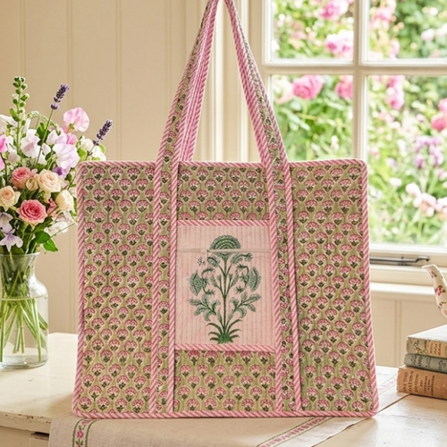 SC - Mia Pink Floral Tote Bag