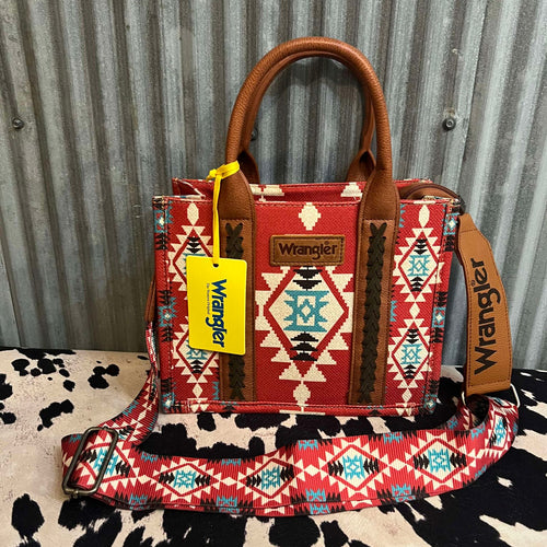 BURGUNDY WRANGLER SOUTHWESTERN CANVAS CROSSBODY TOTE 2