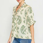 Willow Vine Ruffle Trim Blouse
