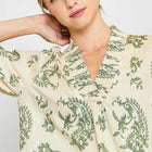 Willow Vine Ruffle Trim Blouse