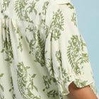 Plus Size Paisley Print V-Neck Top