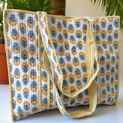 SC - Halsey Yellow Floral Tote Bag