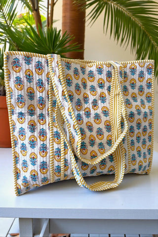 SC - Halsey Yellow Floral Tote Bag