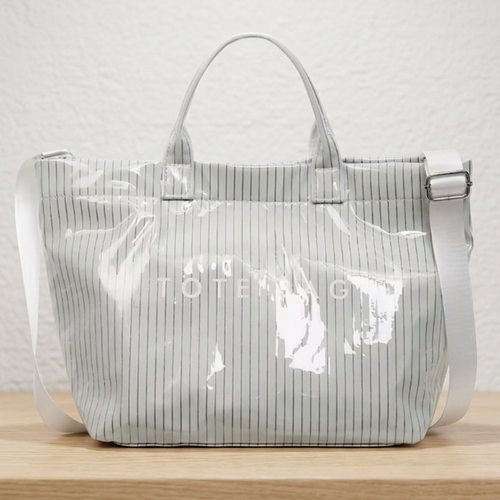 SC - Green Pinstripe TOTE BAG with Strap