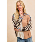 CUT EDGE FLORAL DENIM WAFFLE MIX AND MATCH TOP