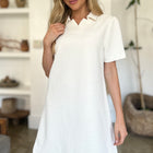 Double Take Full Size Texture Short Sleeve Dress