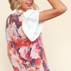 You Got This Floral Hacci TwoFer Short Ruffle Sleeve Blouse