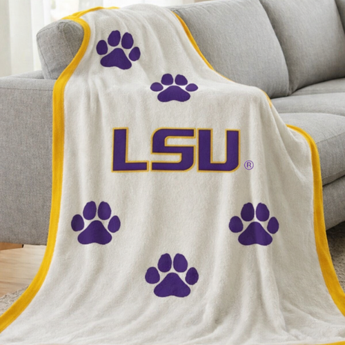 SC - ETA 6/1 - LSU Tiger Paws Luxury Blanket