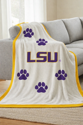 SC - ETA 6/1 - LSU Tiger Paws Luxury Blanket