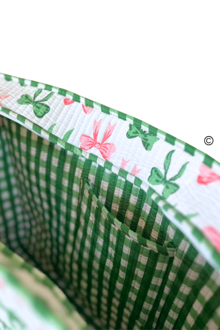 SC - Southern Belle Pink and Green Bow Tote bag