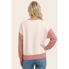 PINSTRIPE BLOCKED MICRO BRUSHED TOP