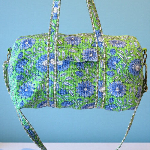 SC - ETA 2/10 - Alice Green and Blue Floral Duffel Bag