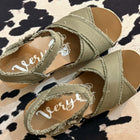 EASY BREEZY KHAKI WEDGE SANDALS